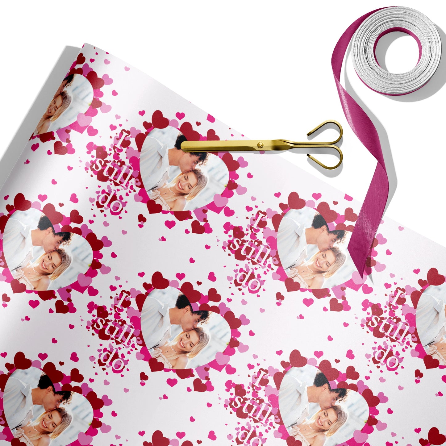 [Customized]Romantic Wedding Anniversary Photo Wrapping Paper