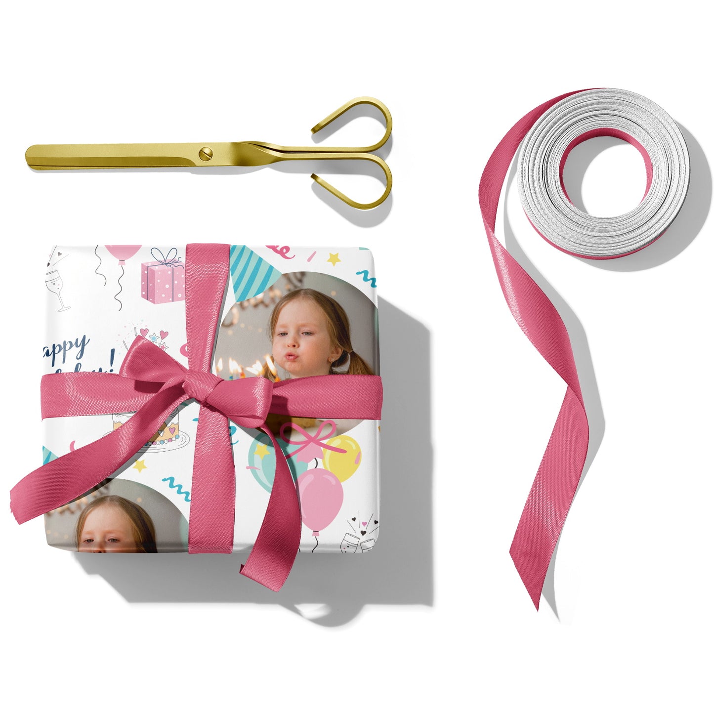 [Customized]Cute baby photo birthday wrapping paper