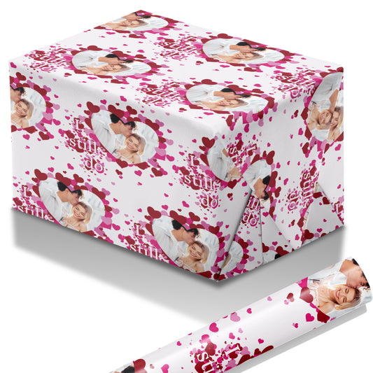 [Customized]Romantic Wedding Anniversary Photo Wrapping Paper