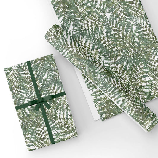 Tropical Fern Leaf Flat Wrapping Paper Sheet Wholesale Wraphaholic