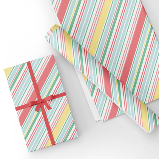 Rainbow Stripe Flat Wrapping Paper Sheet Wholesale Wraphaholic