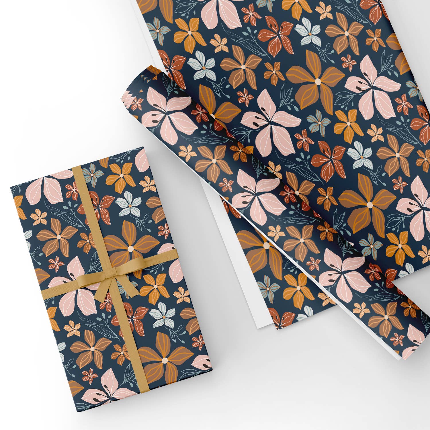 Autumn Floral Flat Wrapping Paper Sheet Wholesale Wraphaholic