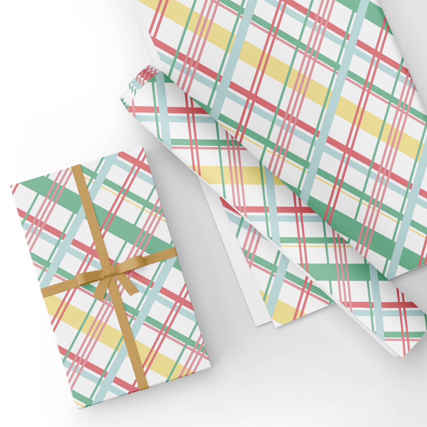 Crossed Stripes Flat Wrapping Paper Sheet Wholesale Wraphaholic