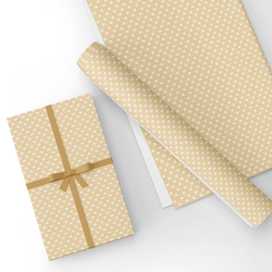 Polka Dot Light Yellow Flat Wrapping Paper Sheet Wholesale Wraphaholic