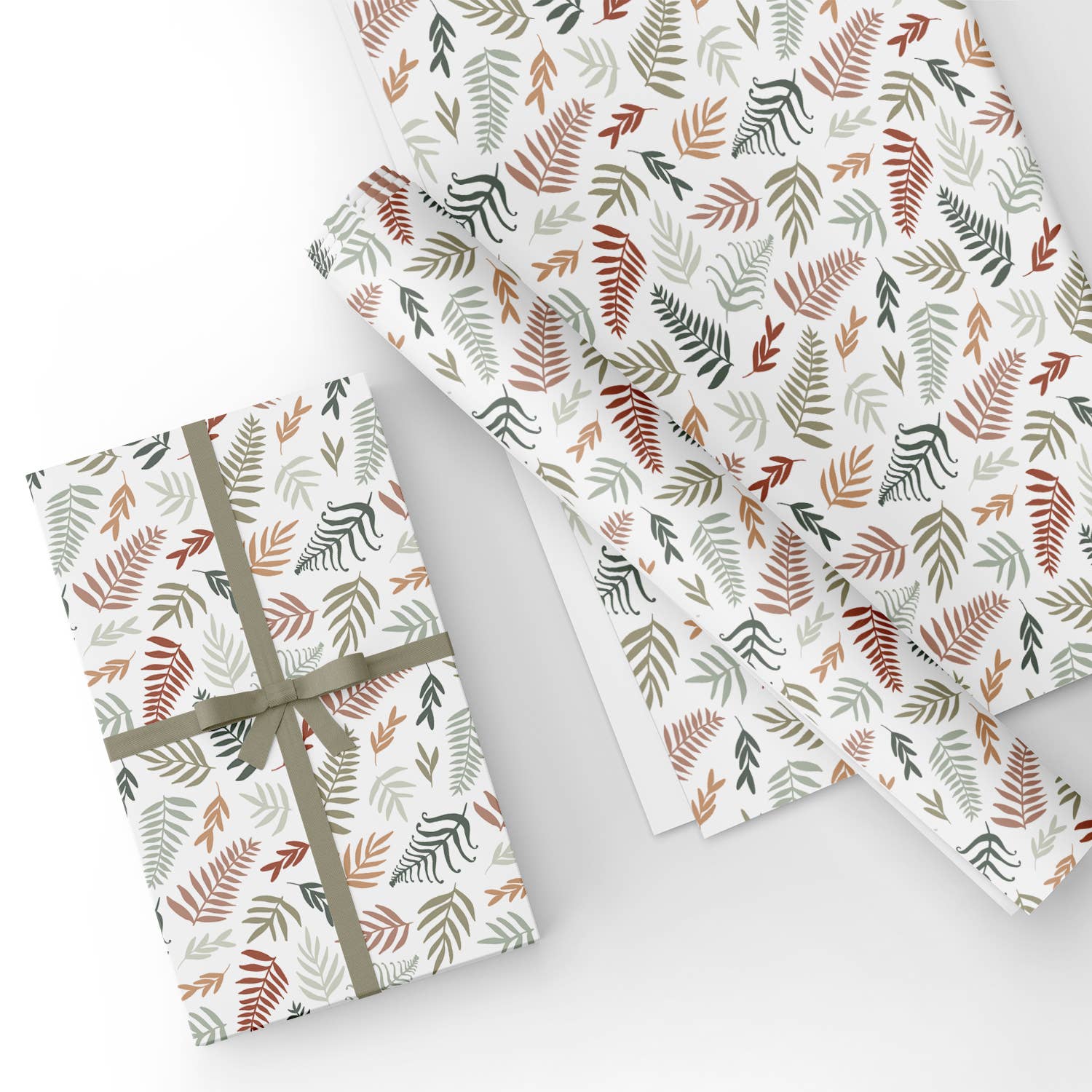 Boho Fern Flat Wrapping Paper Sheet Wholesale Wraphaholic