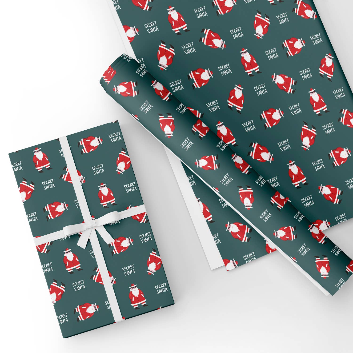 Cool Santa Christmas Flat Wrapping Paper Sheet Wholesale Wraphaholic