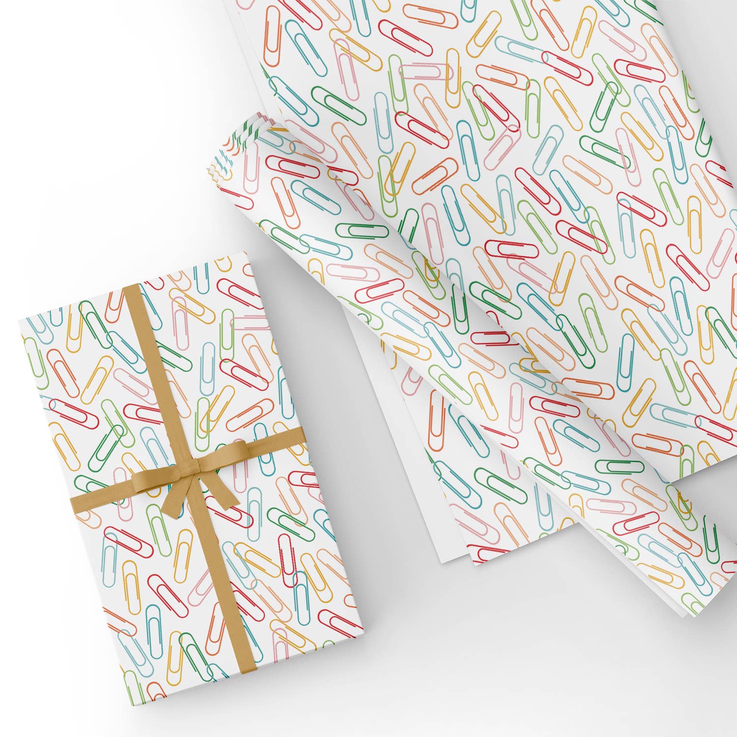 Coloured Paperclip Flat Wrapping Paper Sheet Wholesale Wraphaholic