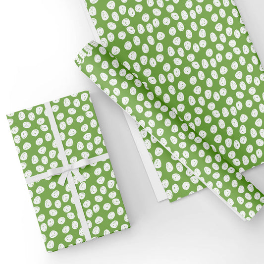 Crayon Circle Green Flat Wrapping Paper Sheet Wholesale Wraphaholic