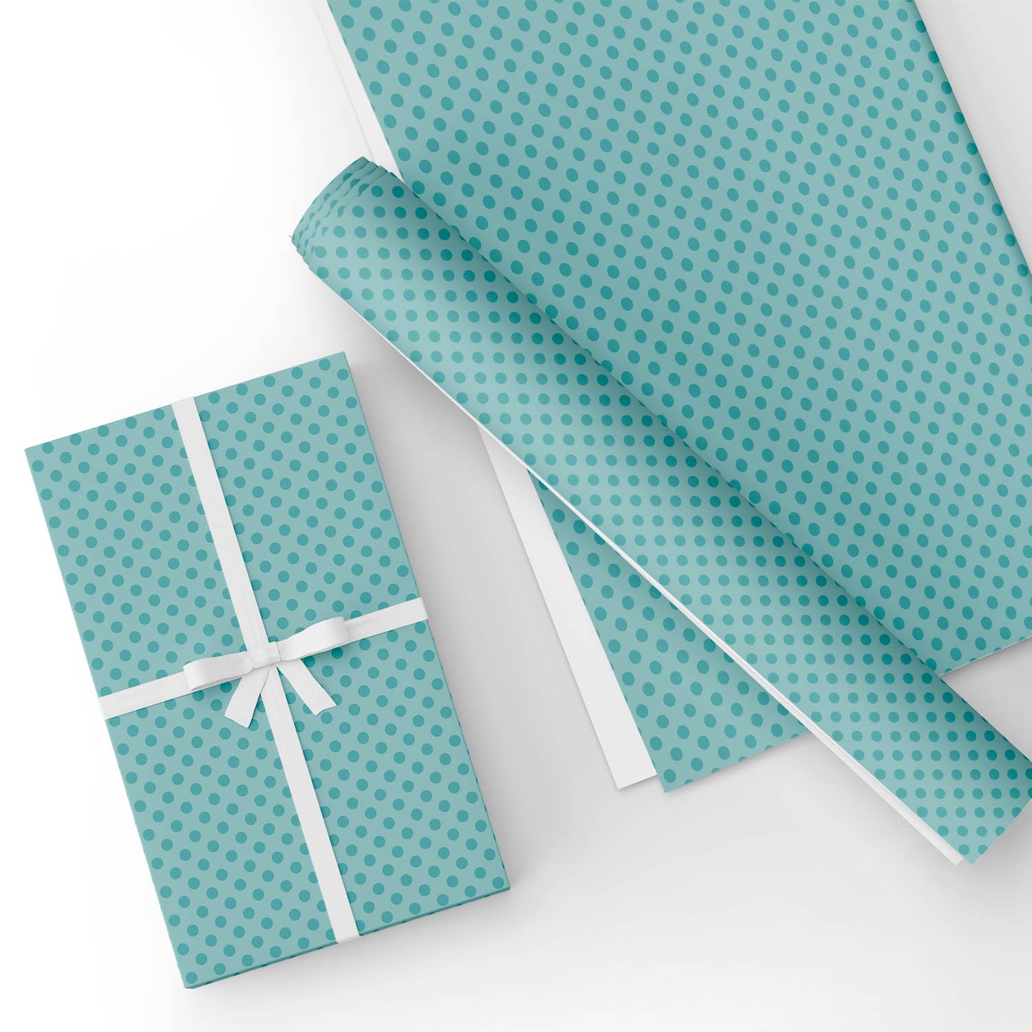 Polka Dot Mint Green Flat Wrapping Paper Sheet Wholesale Wraphaholic