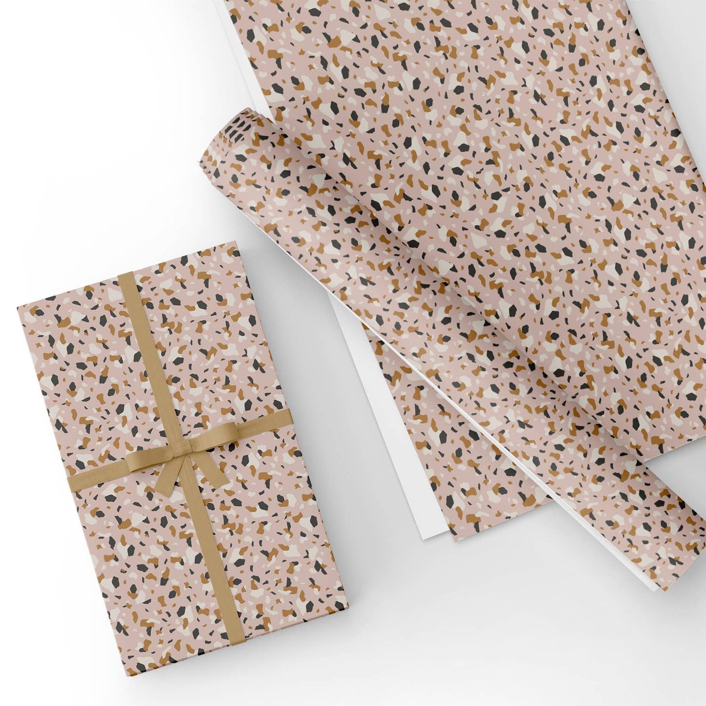 Boho Pink  Terrazzo Wrapping Paper Sheet Wholesale Wraphaholic