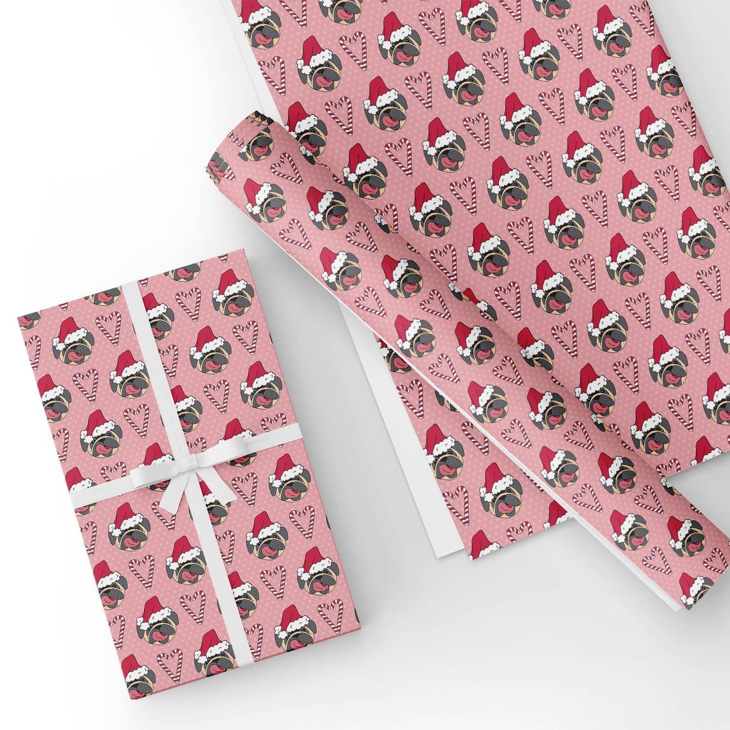 Christmas Puppies in Red Flat Wrapping Paper Sheet Wholesale Wraphaholic