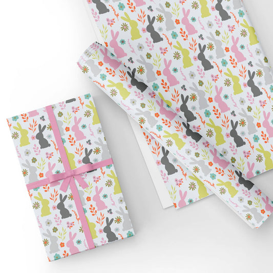 Eeater Cute Bunny Spring Flat Wrapping Paper Sheet Wholesale Wraphaholic