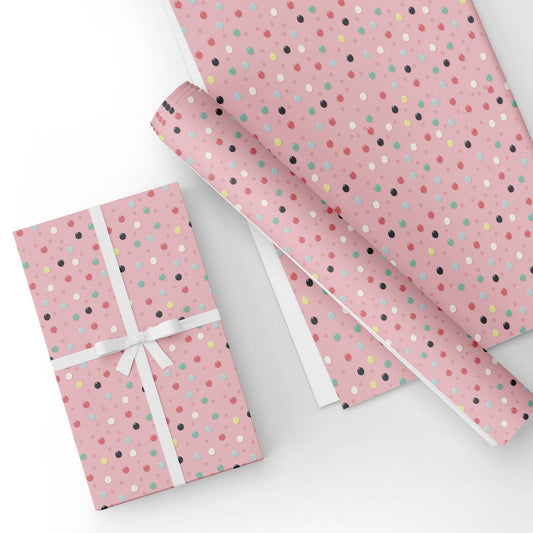 Multicolored Polka Dot Flat Wrapping Paper Sheet Wholesale Wraphaholic