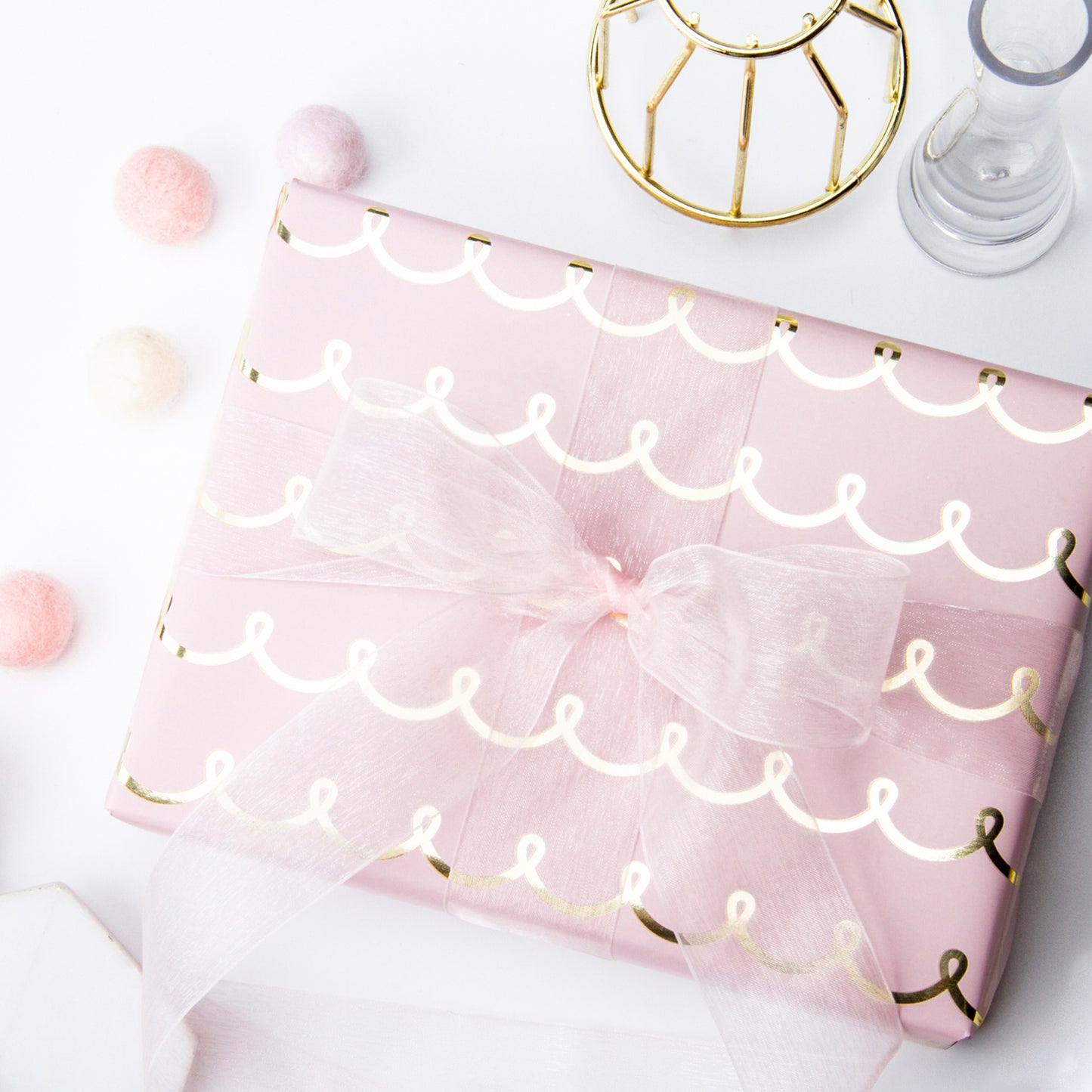 Artisti Lines Pink Wrapping Paper with Pink Color Packing Paper Supply Wrapaholic