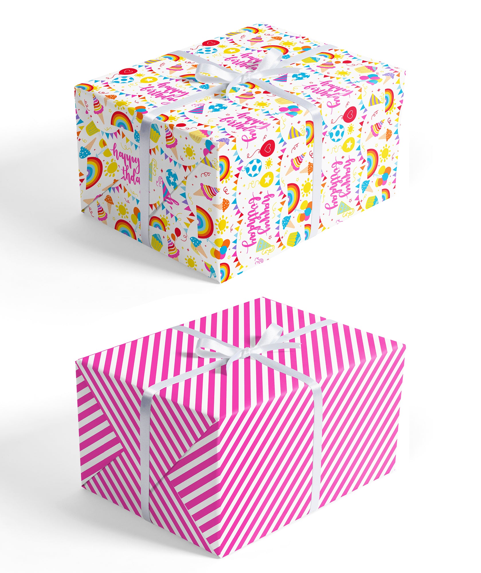 Birthday Party Wrapping Paper with Hot Pink Polka Dot Jumbo Roll Wholesale Wrapaholic