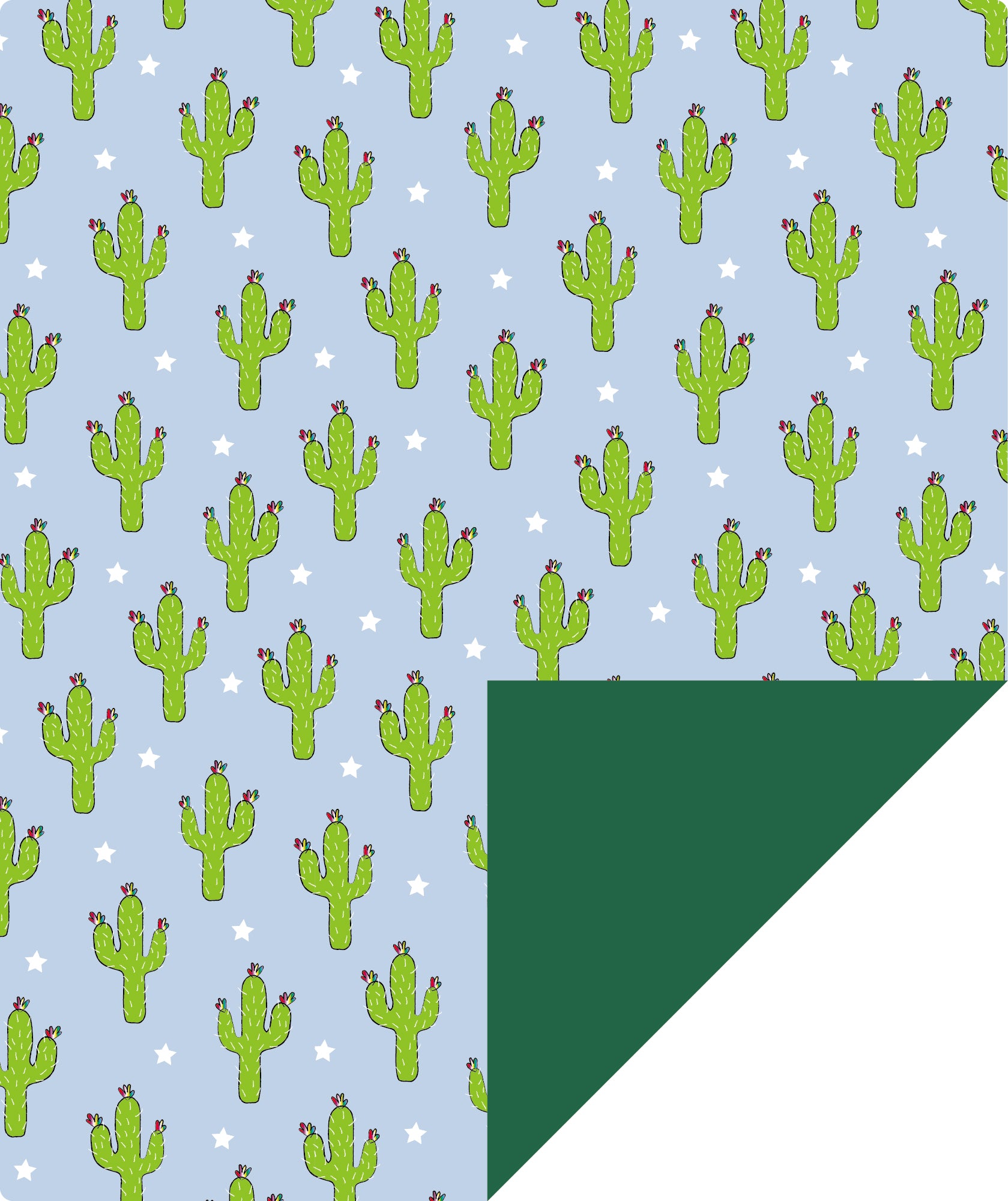 Cactus Foil Wrapping Paper with Green Color Packing Paper Supply Wrapaholic