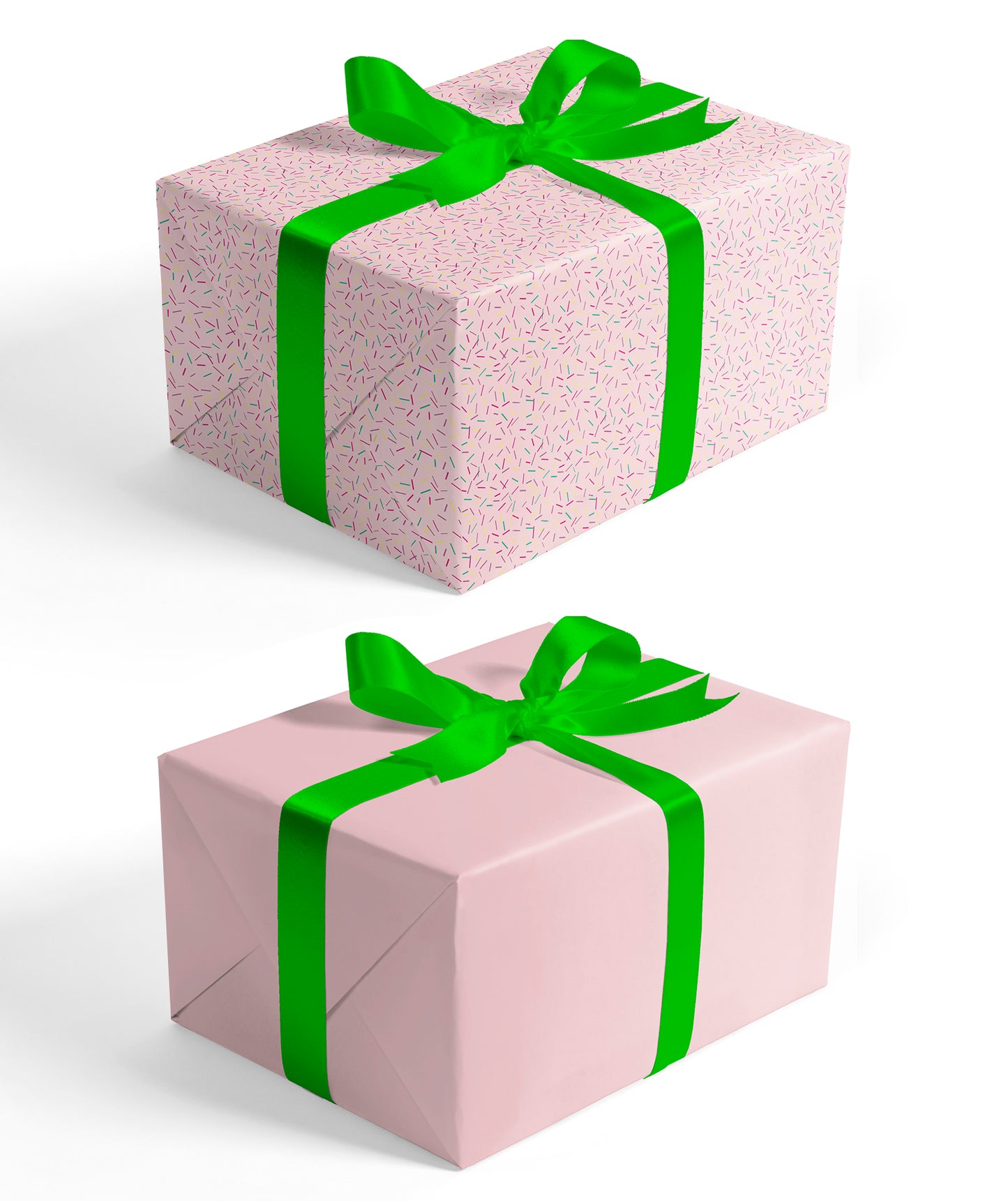 Confetti Pink Wrapping Paper wtih Green Color Packing Paper Supply Wrapaholic