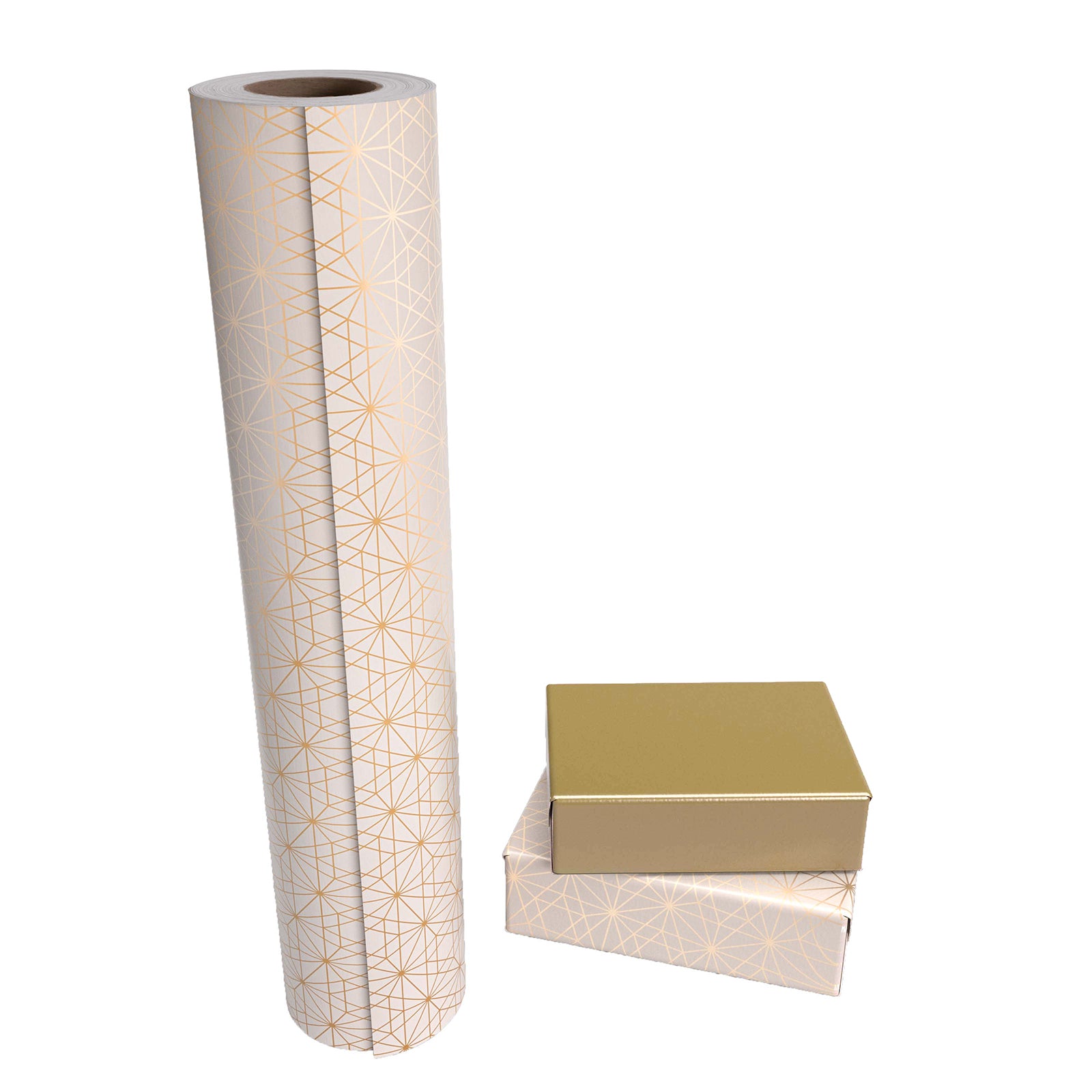 Geometrical Line Wrapping Paper with Gold Color Packing Paper Supply Wrapaholic