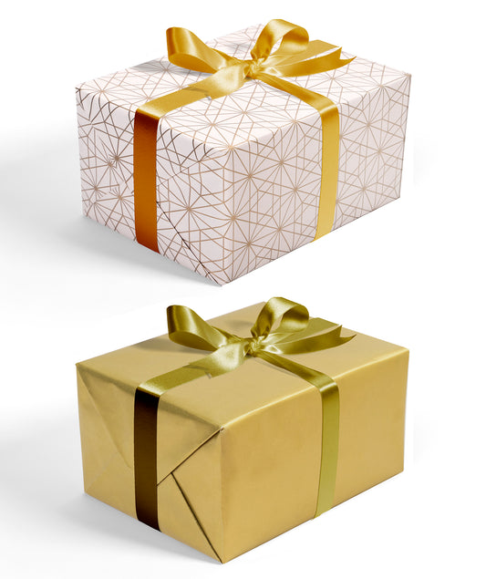 Geometrical Line Wrapping Paper with Gold Color on Reverse