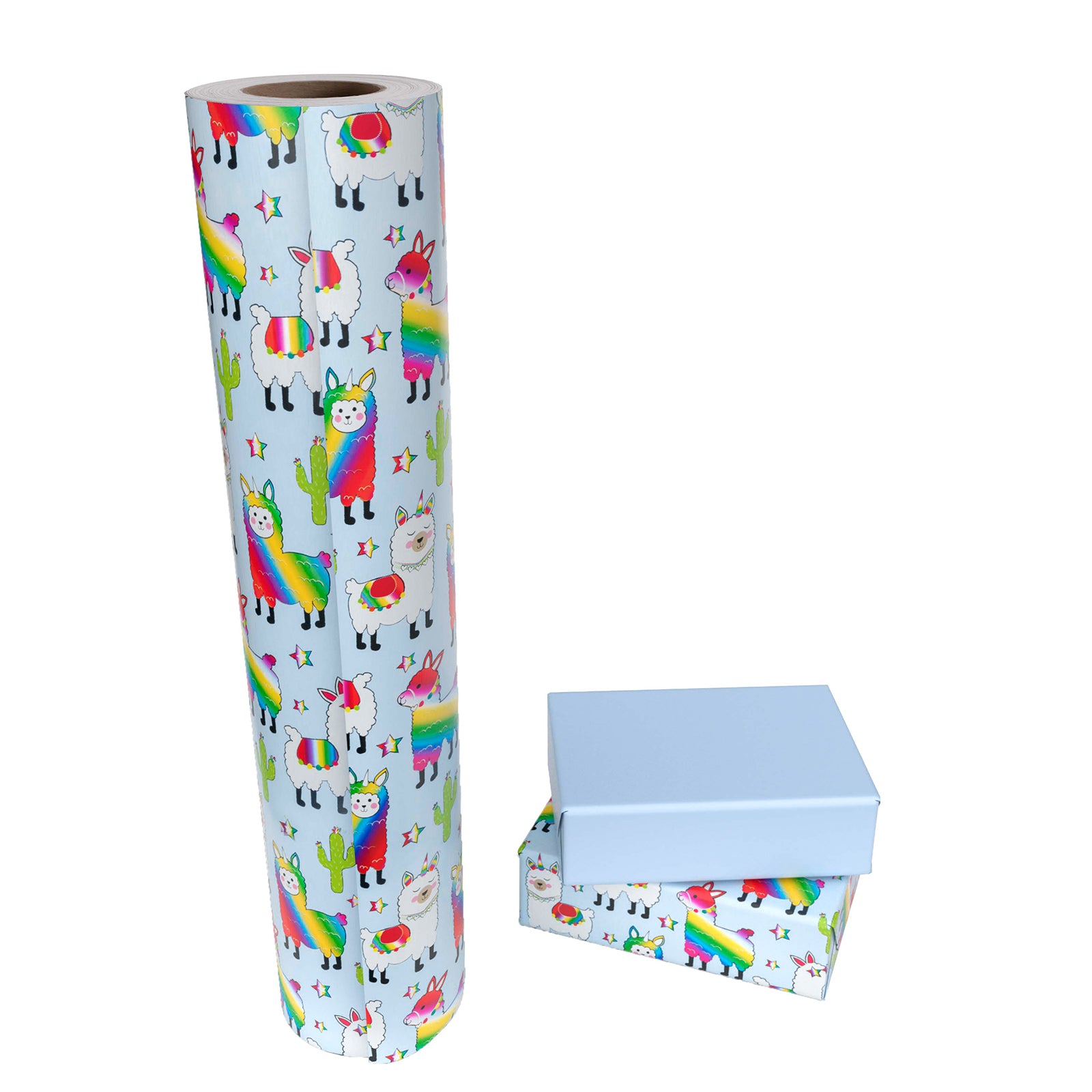 Llama Foil Wrapping Paper with Light Blue Color Packing Paper Supply Wrapaholic