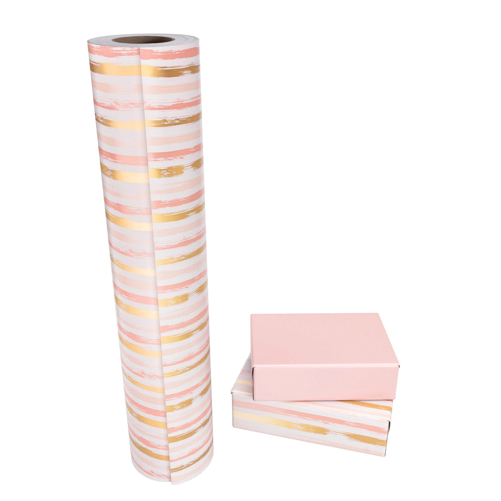 Pink & Gold Corss Stripe Wrapping Paper with Pink Color Packing Paper Supply Wrapaholic