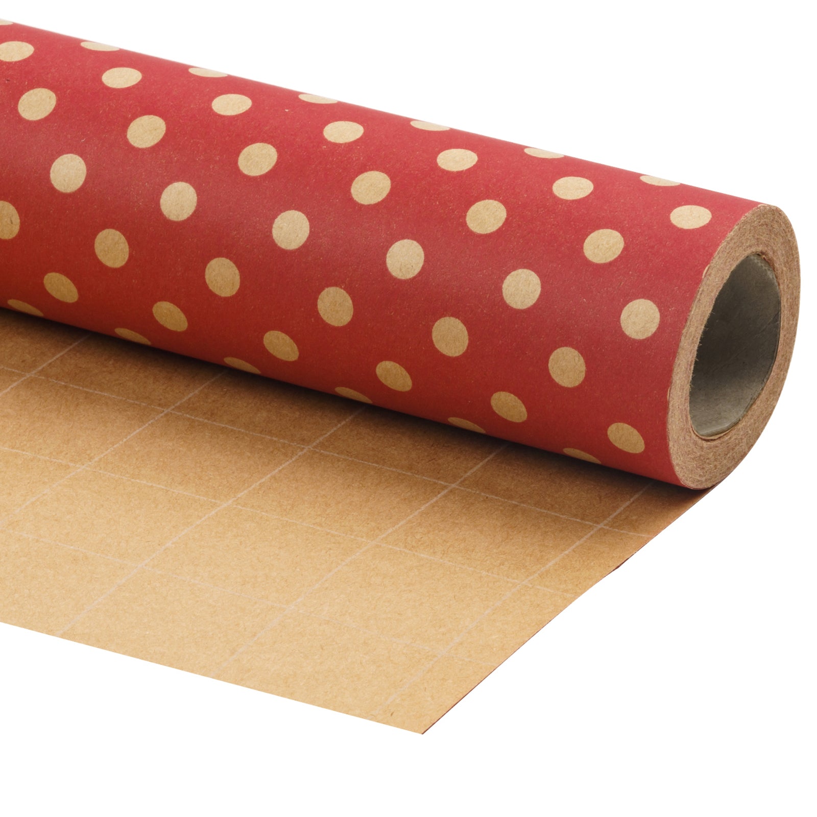 Red Polka Dot Christmas Kraft Wrapping Paper Roll RUSPEPA Wholesale Ream