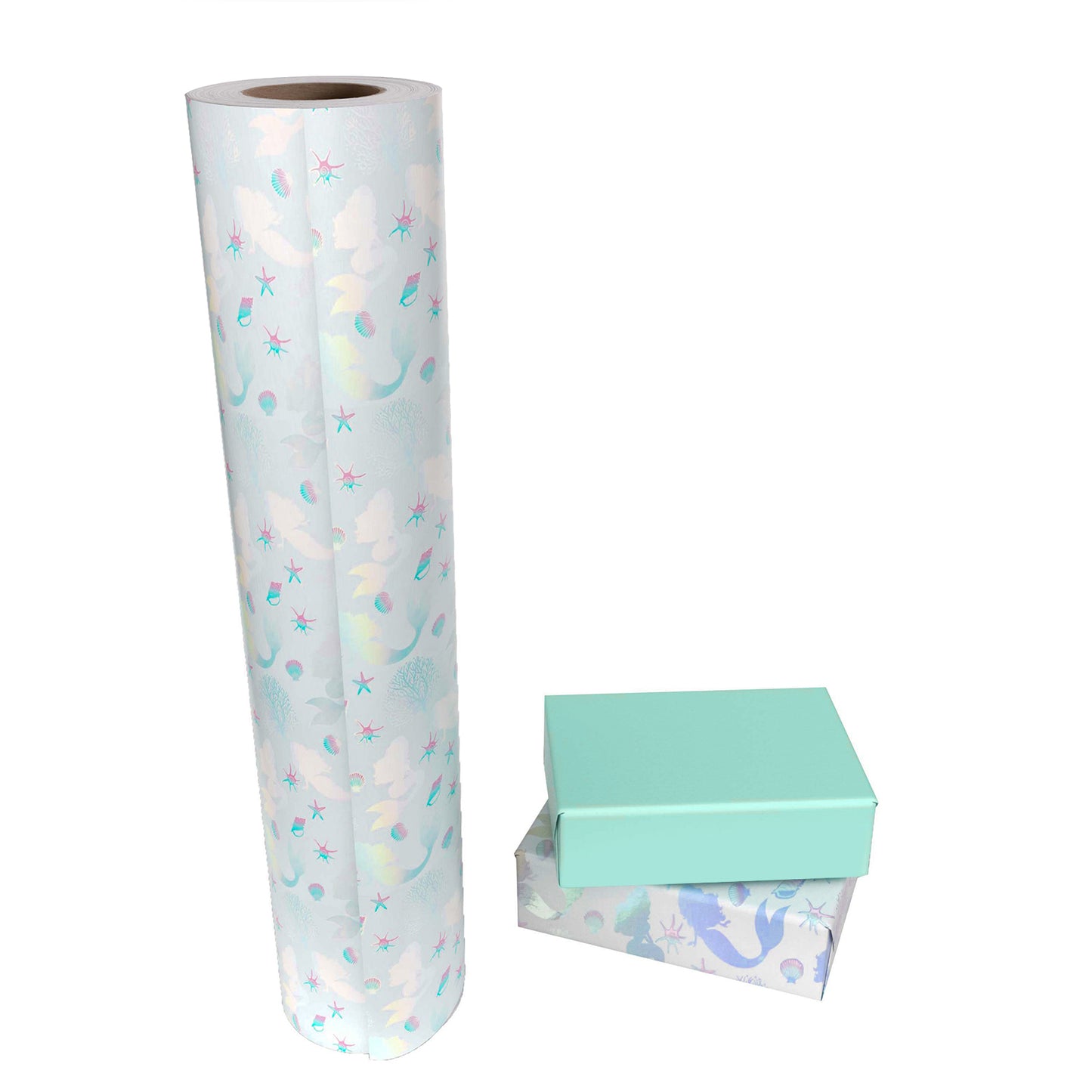 Sea Mermaid Holographic Foil Wrapping Paper with Blue Color Packing Paper Supply Wrapaholic