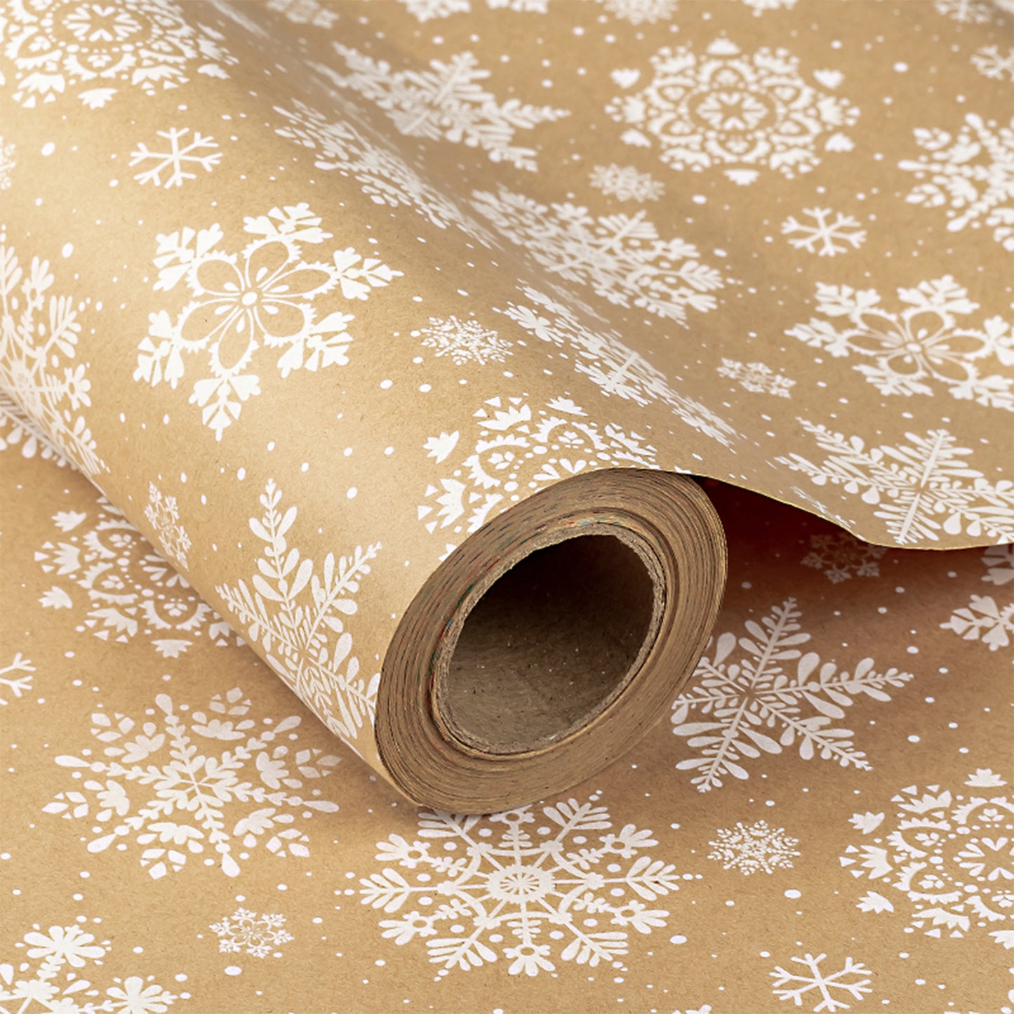 Snow Flake Christmas Kraft Wrapping Paper Roll RUSPEPA Wholesale Ream