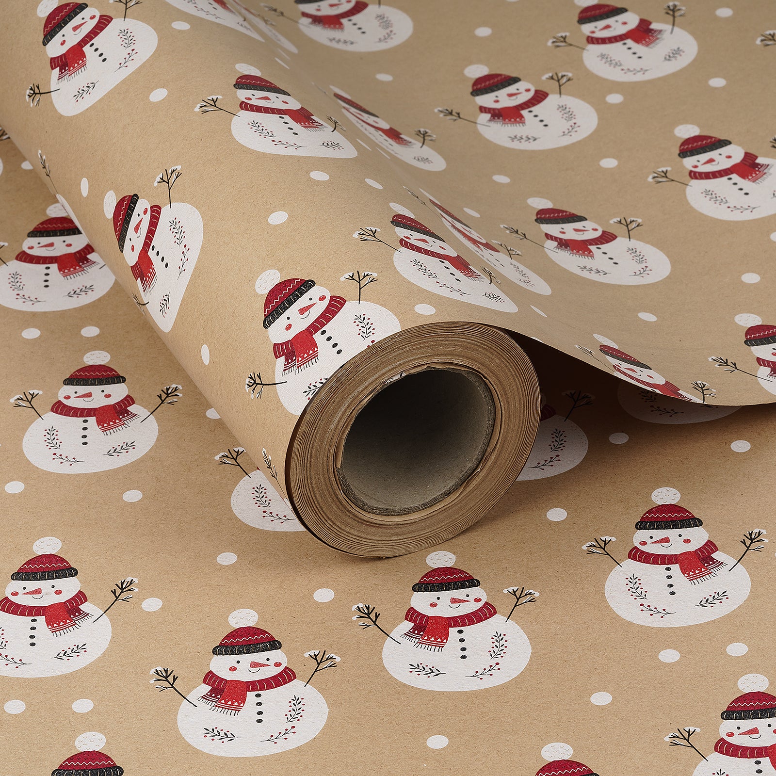 Snowman Christmas Kraft Wrapping Paper Roll RUSPEPA Wholesale Ream