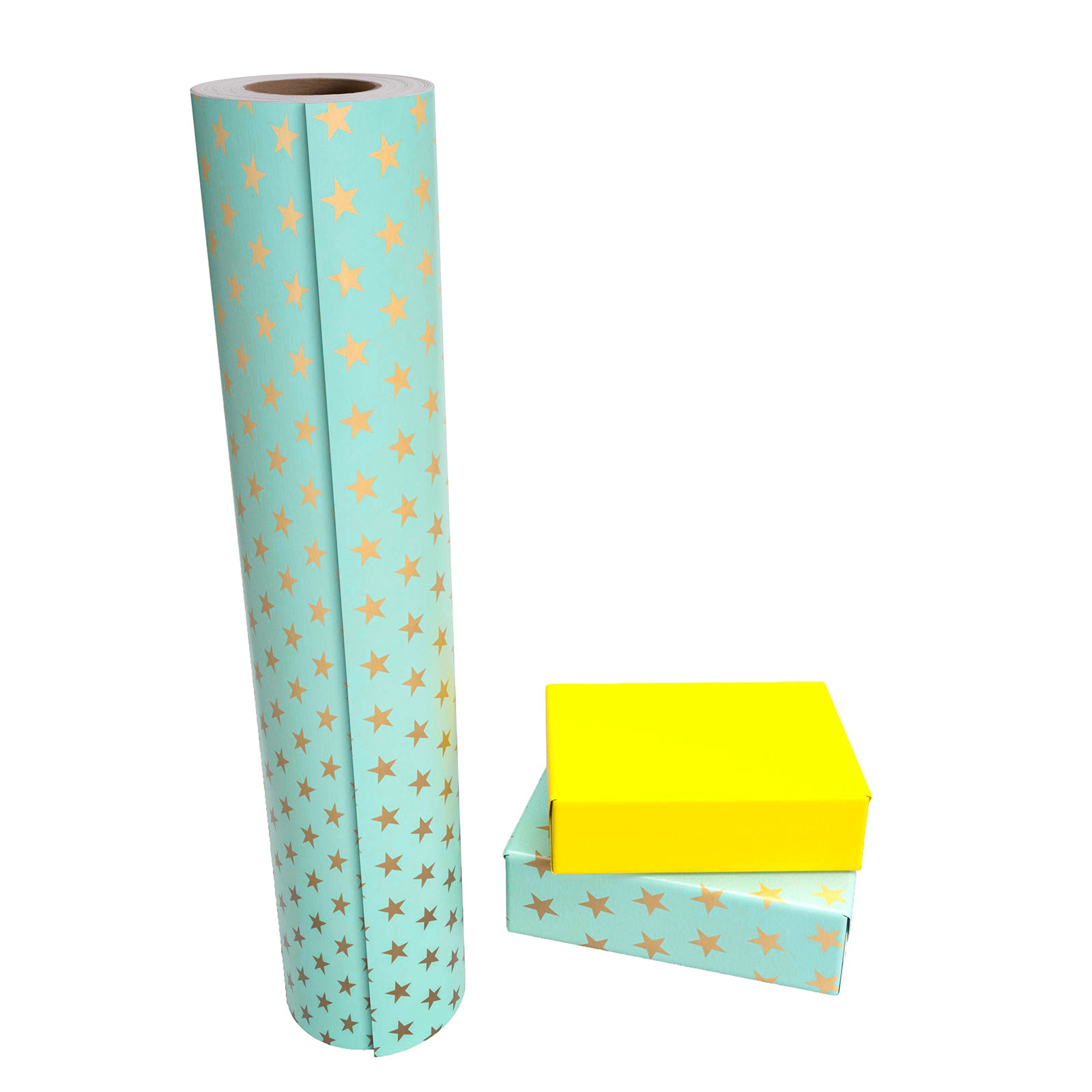 Stars Mint Boy's Birthday Wrapping Paper wtih Yellow Color Packing Paper Supply Wrapaholic