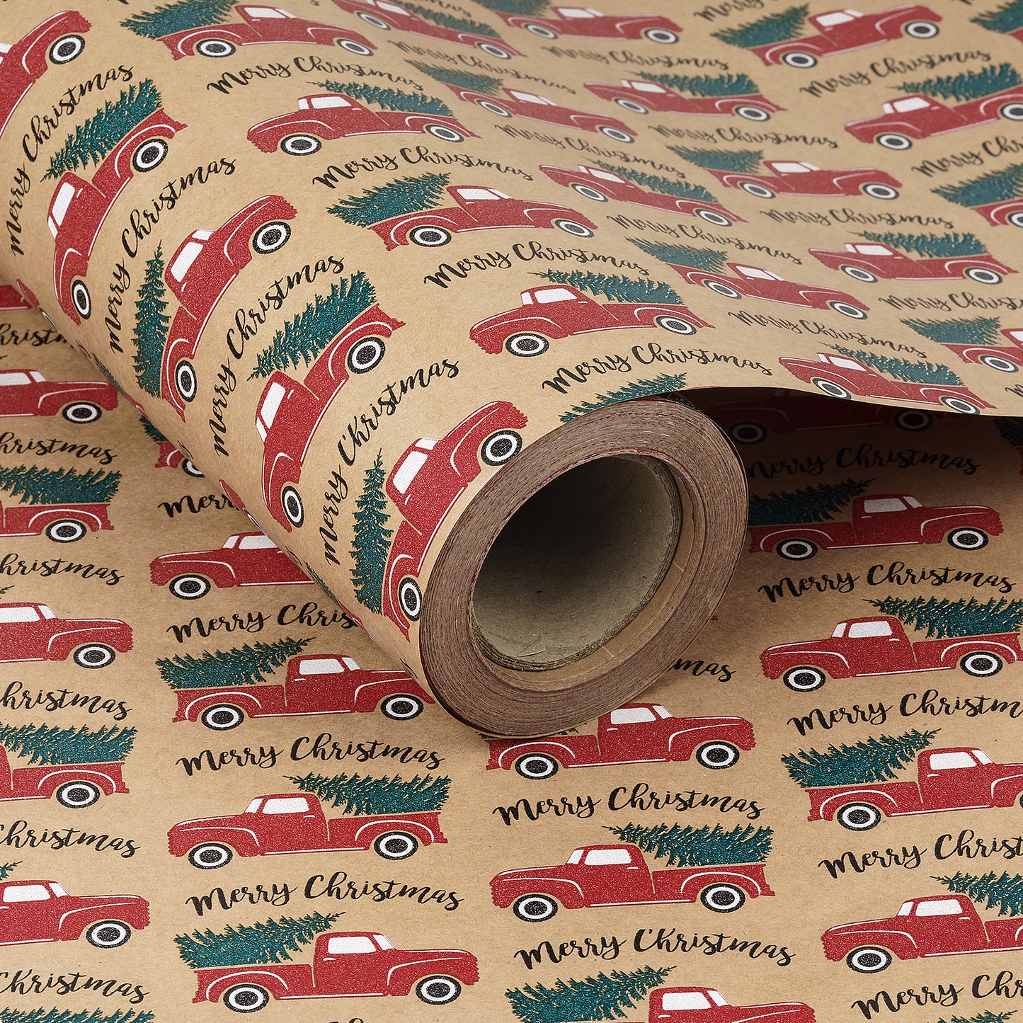 Tree Fram Car Christmas Kraft Wrapping Paper Roll RUSPEPA Wholesale Ream
