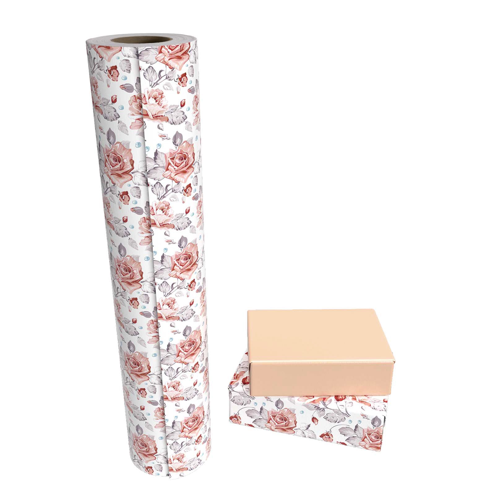 Watercolor Pink Rose Wrapping Paper with Peach Color Jumbo Roll Wholesale WrapaholicWatercolor Pink Rose Wrapping Paper with Peach Color Jumbo Roll Wholesale Wrapaholic