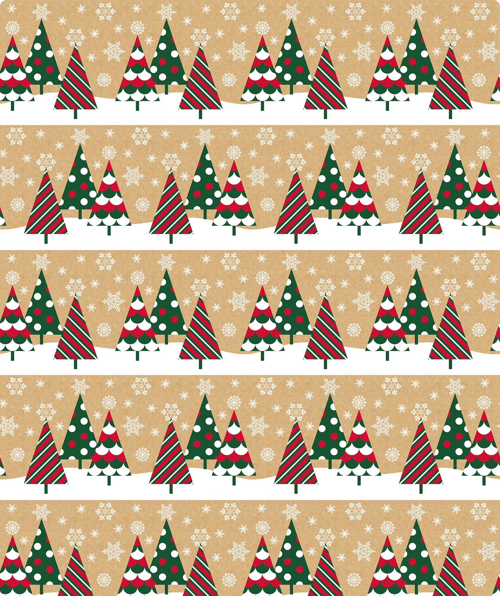 Xmas Tree Christmas Kraft Wrapping Paper Roll RUSPEPA Wholesale Ream