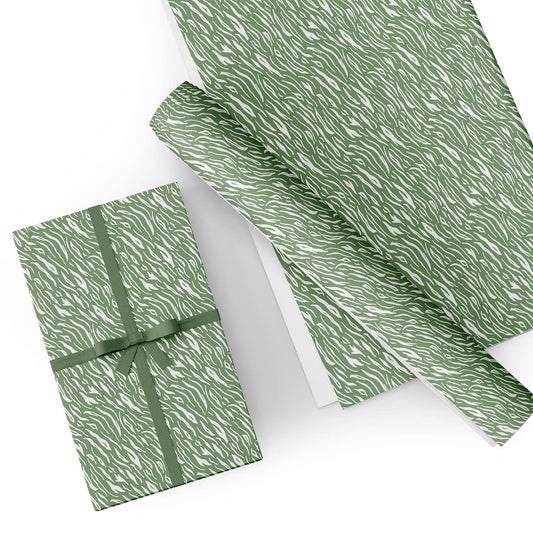 Animal Fur Green Flat Wrapping Paper Sheet Wholesale Wraphaholic