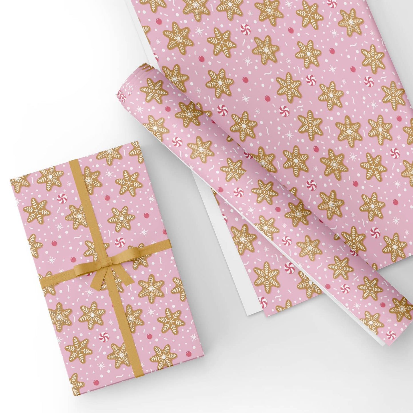 Ginger Snow in Pink Flat Wrapping Paper Sheet Wholesale Wraphaholic