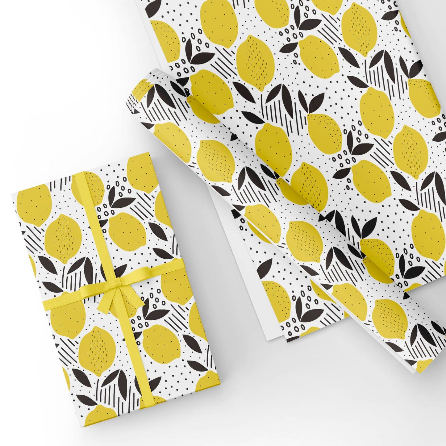 Lemon Flat Wrapping Paper Sheet Wholesale Wraphaholic