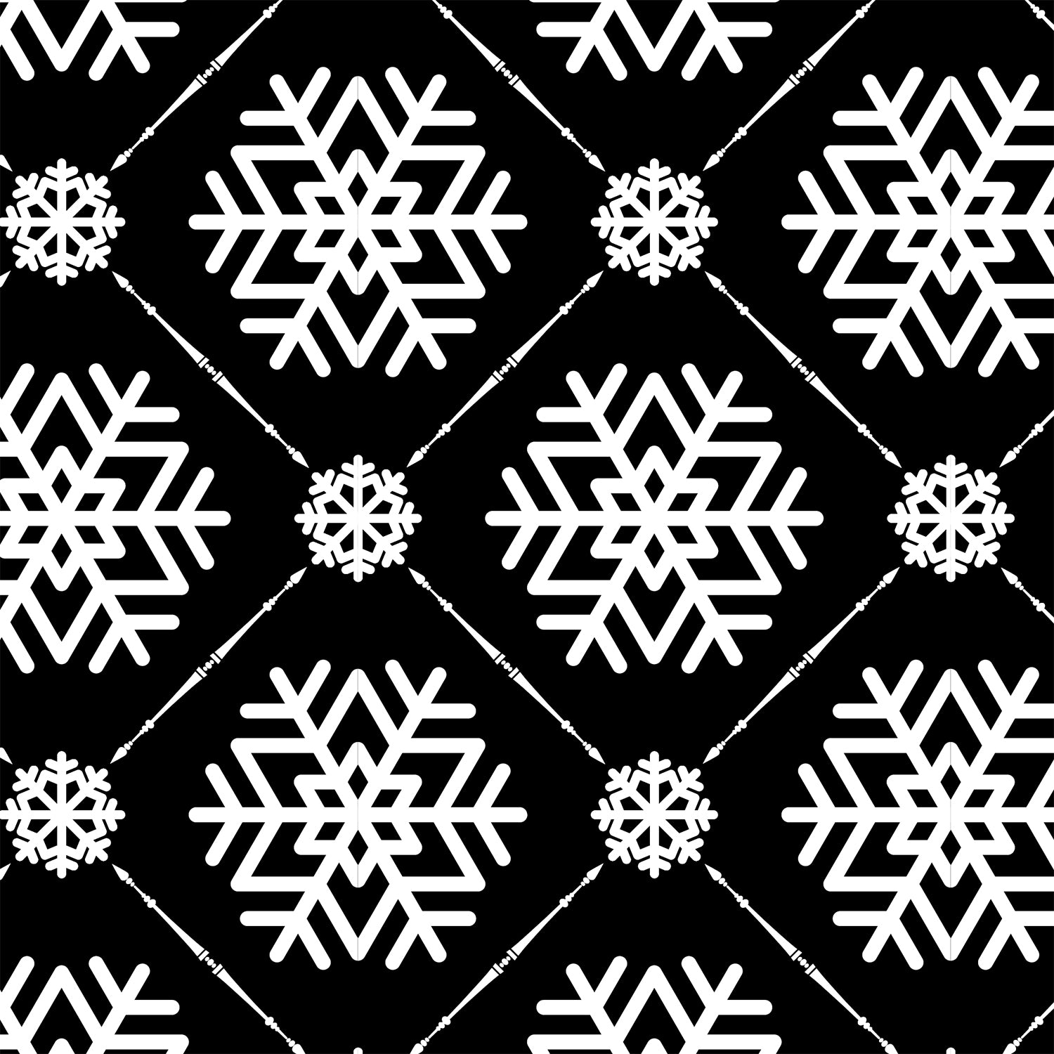 Black and White Snowflake Flat Wrapping Paper Sheet Wholesale Wraphaholic