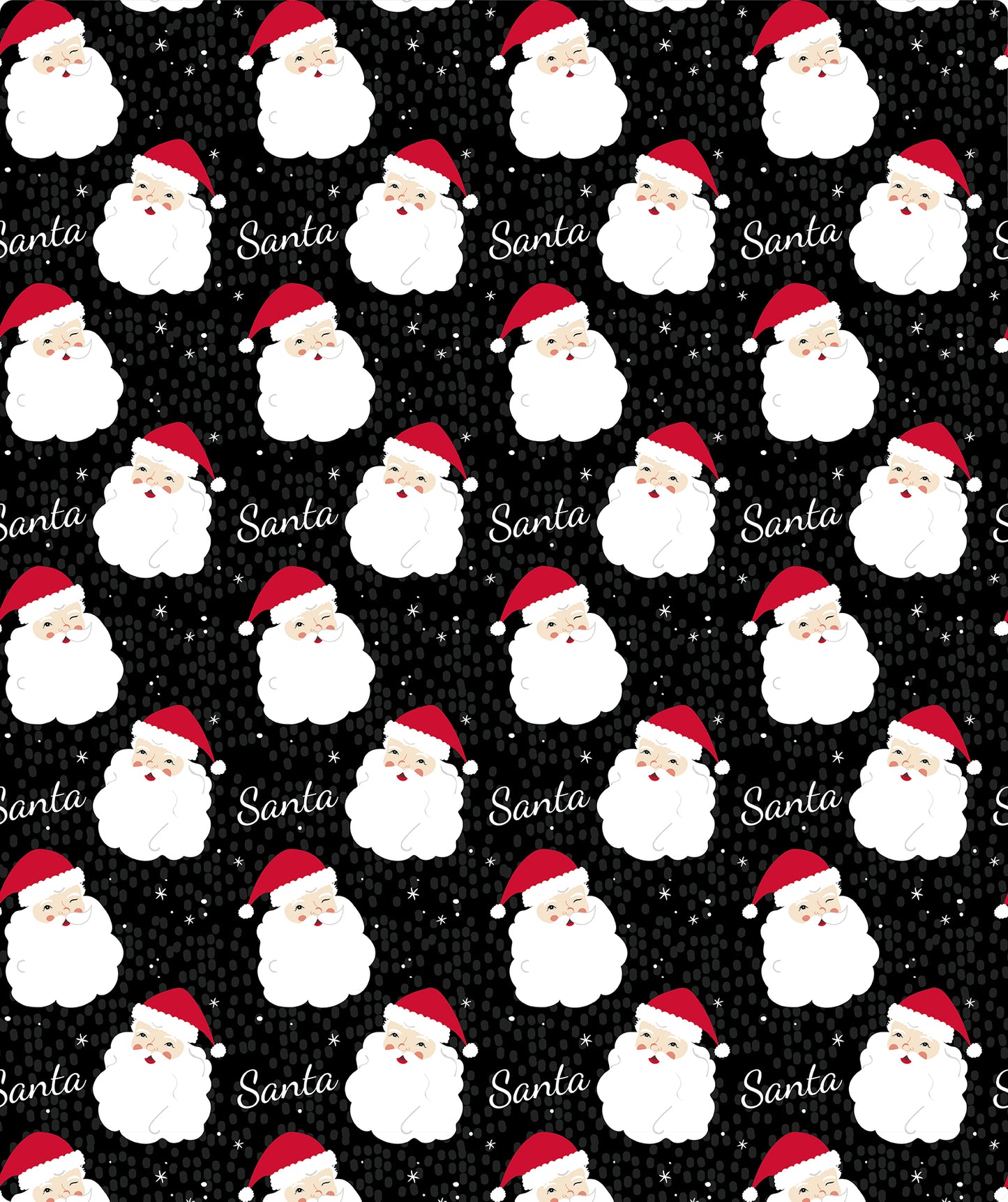 Black Winking Santa Foil Wrapping Paper Roll Wholesale Wrapholic