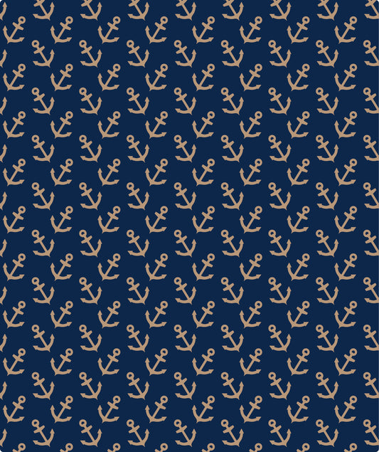 Boat Anchor Navy Blue Eco-Friendly Wrapping Paper Recycled RUSPEPA