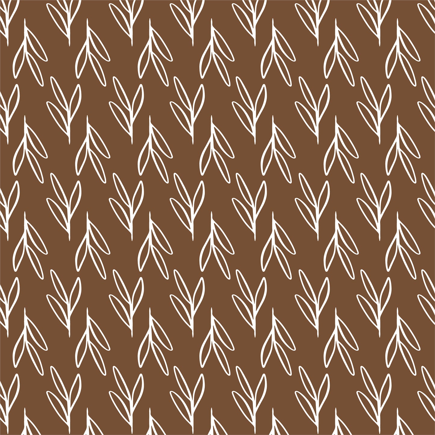 Boho Leaf in Brown Flat Wrapping Paper Sheet Wholesale Wraphaholic