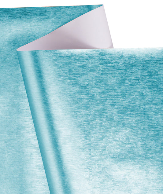 Brushed Aluminum Texture Metallic Wrapping Paper Roll Turquoise Ream Wholesale Wraphaholic