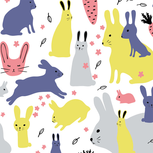 Bunny Cat Happy Flat Wrapping Paper Sheet Wholesale Wraphaholic