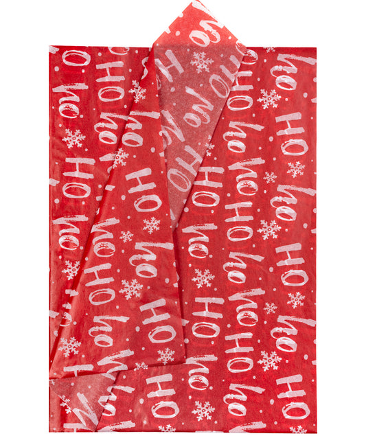 Christmas HO-HO Red Tissue Paper 20” x 30" Bulk Wholesale Wrapaholic