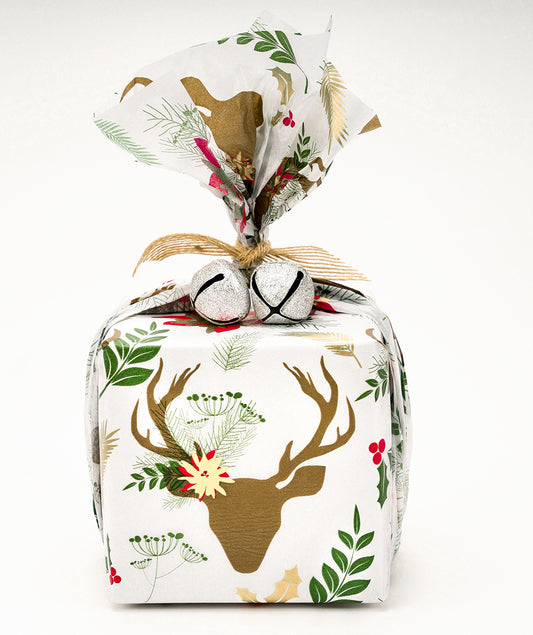 Christmas Reindeer & Flowers Tissue Paper 20" x 30" Bulk Wholesale Wrapaholic