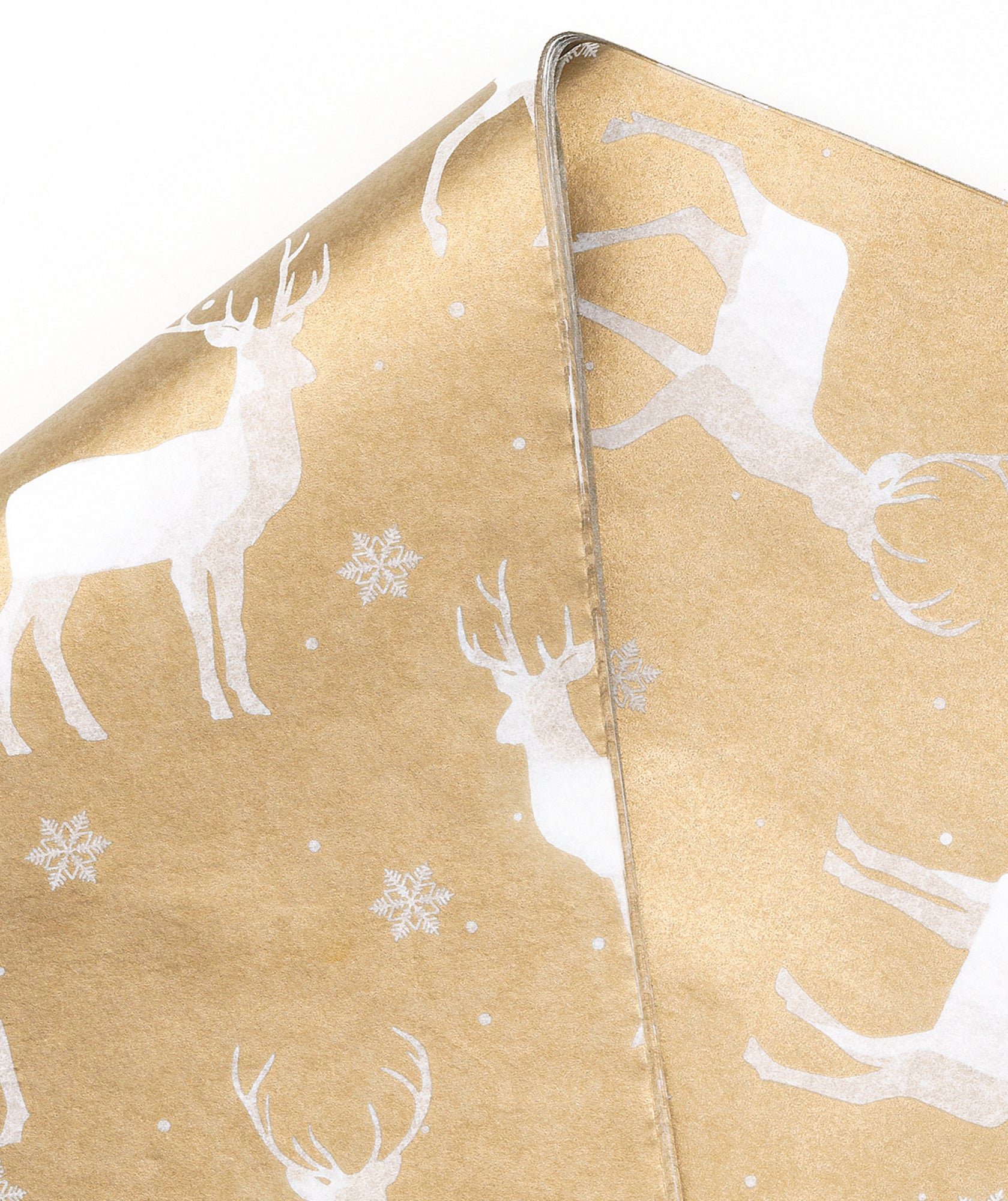 Christmas Reindeer Gold Tissue Paper 20" x 30" Bulk Wholesale Wrapaholic