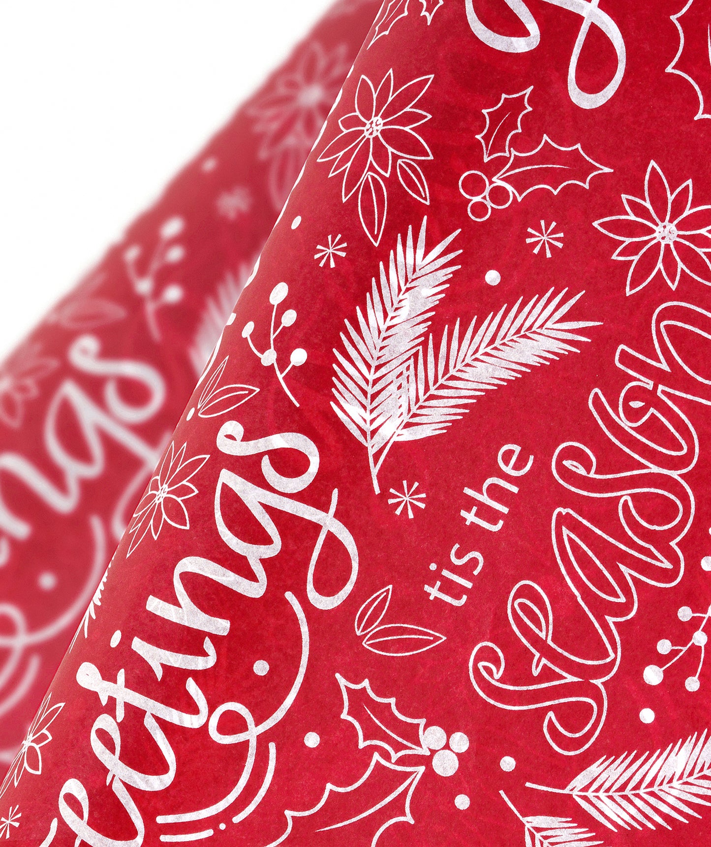 Christmas Seasonal Greeting Red Tissue Paper 20" x 30" Bulk Wholesale Wrapaholic
