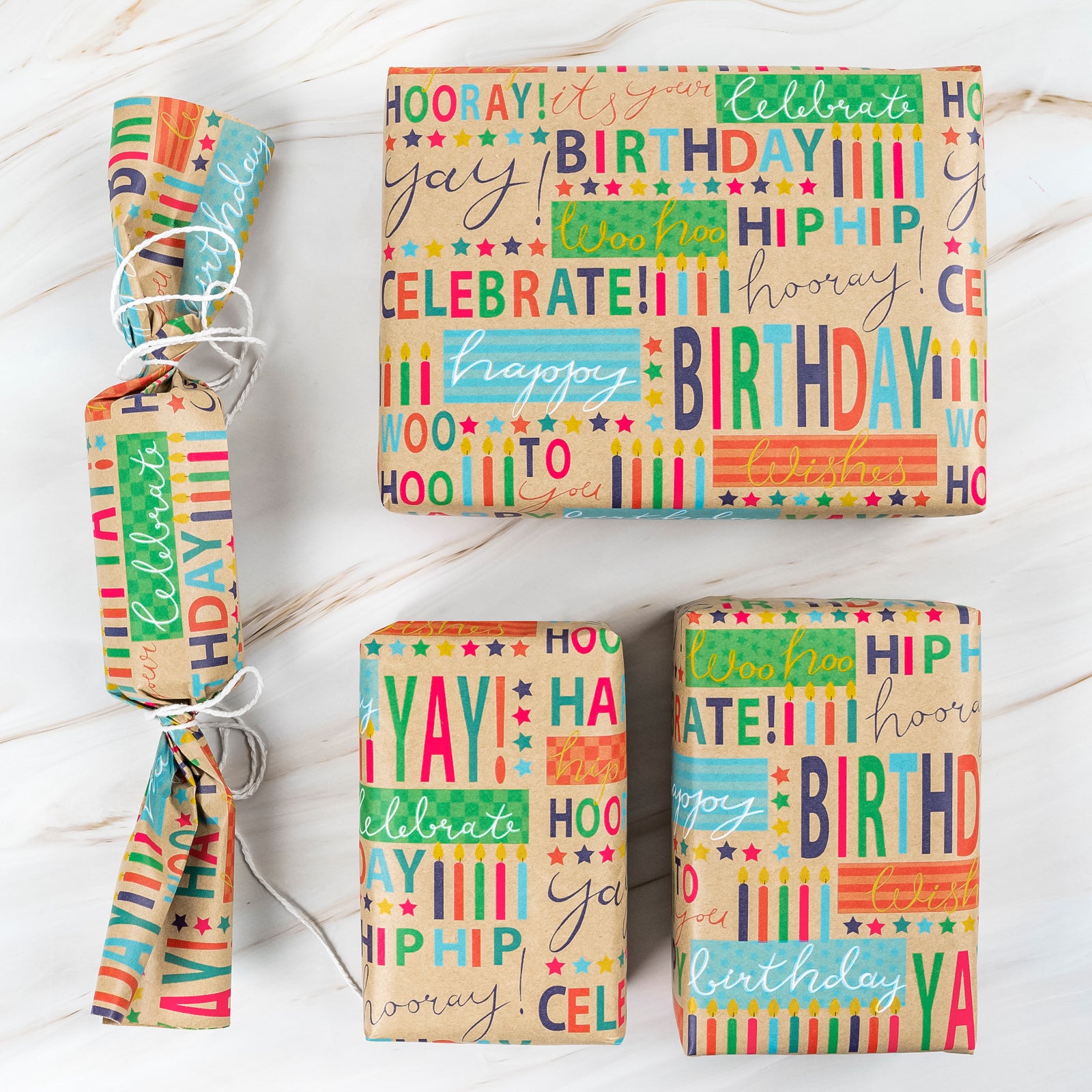 Colorful Candle Eco-Friendly Kraft Wrapping Paper Recycled RUSPEPA