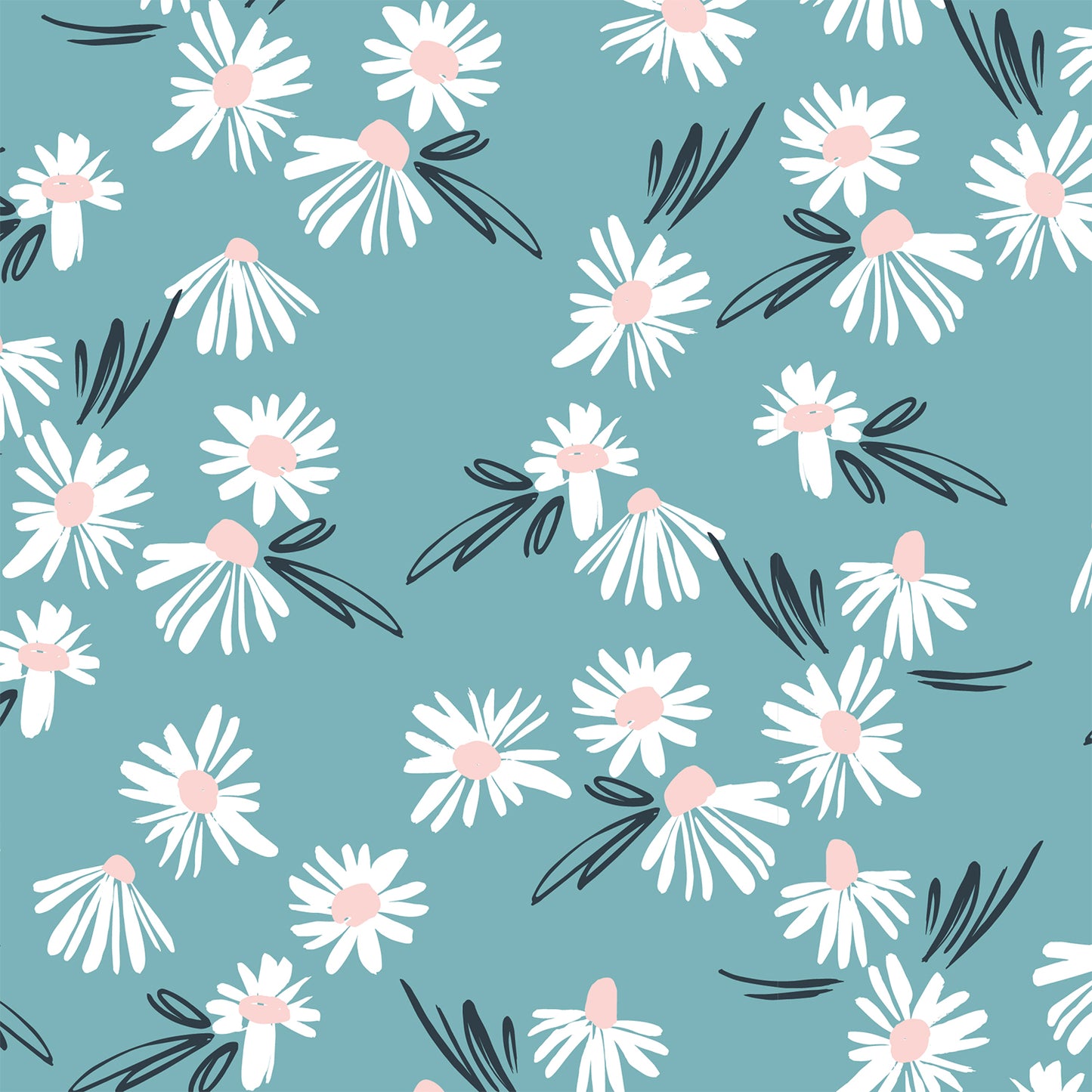 Daisy in Light Blue Flat Wrapping Paper Sheet Wholesale Wraphaholic