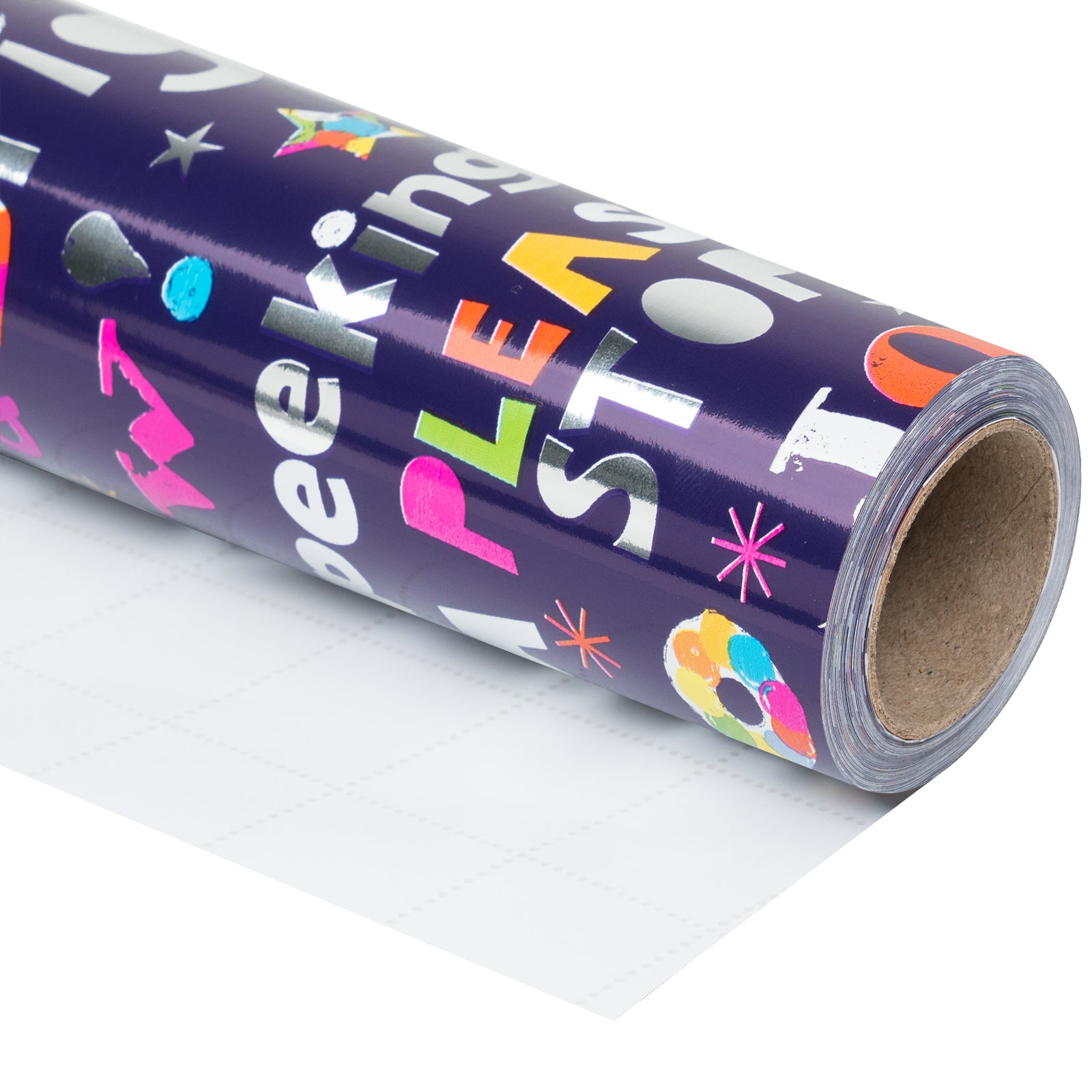 Deep Blue Let It Snow Foil Wrapping Paper Roll Wholesale Wrapholic