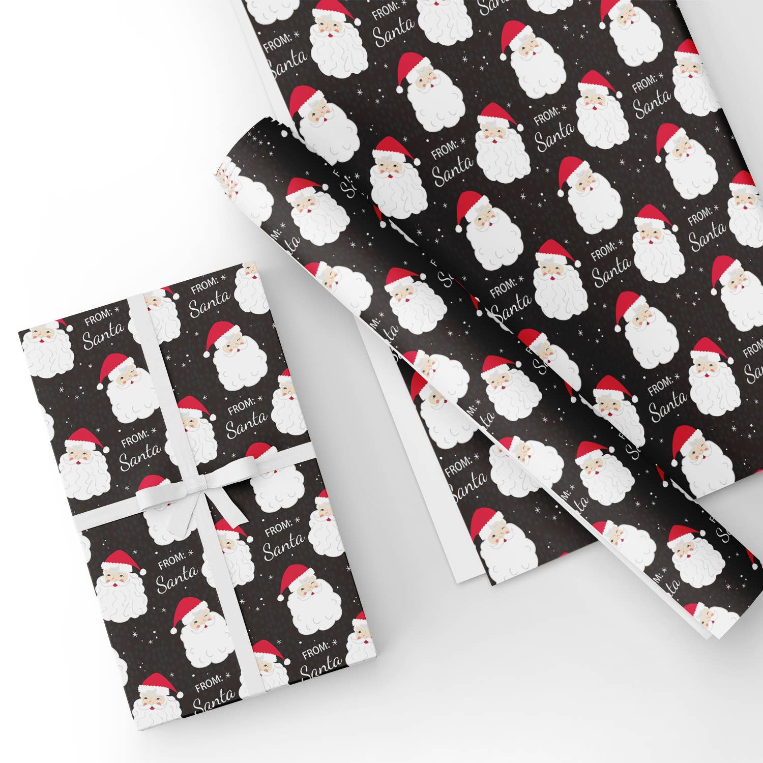 Cute Santa Flat Wrapping Paper Sheet Wholesale Wraphaholic